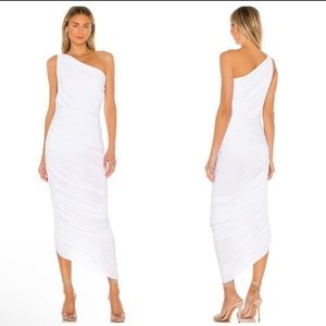 Norma Kamali Diana Off The Shoulder Gown in Snow White Dress